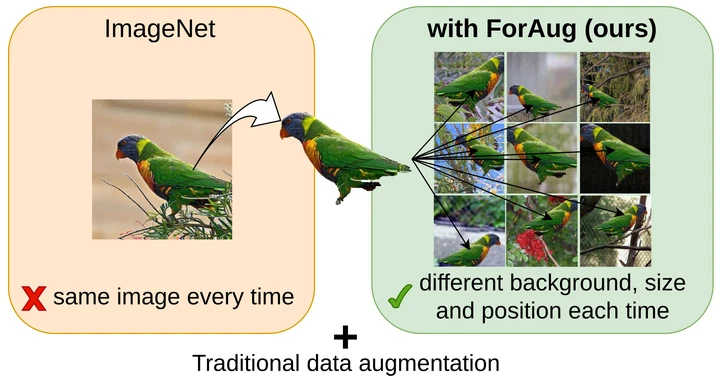 ForAug: Recombining Foregrounds and Backgrounds to Improve Vision Transformer Training with Bias Mitigation figure