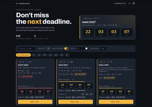 AI Deadlines Tracker
